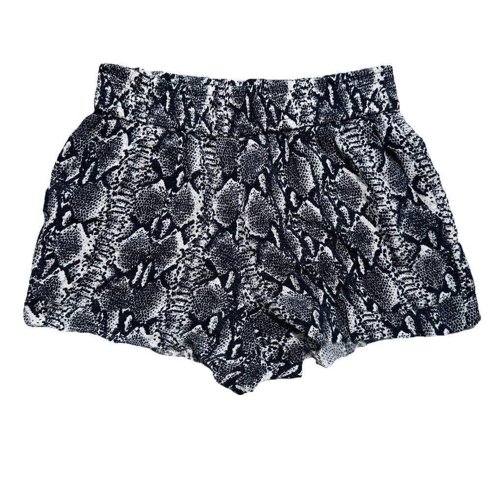 Alice + Olivia Black White Patterned Animal Print Flowy Athletic Shorts XS